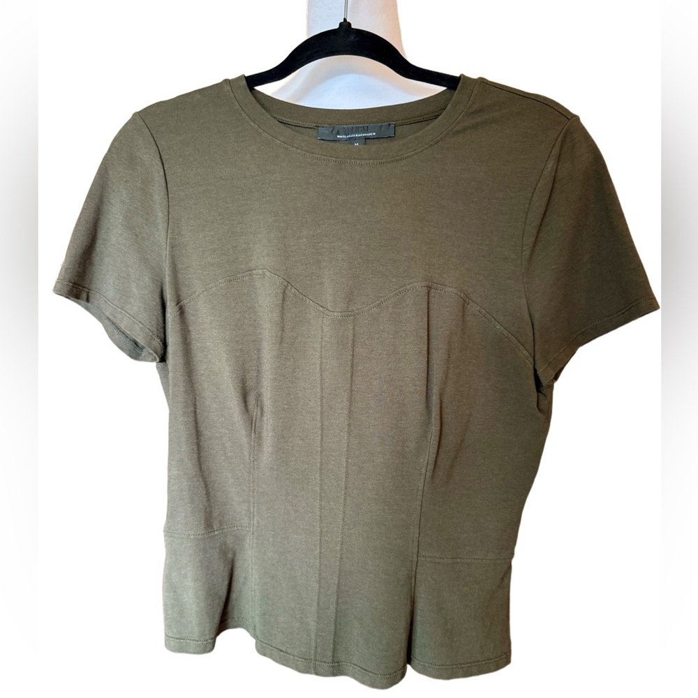 White House Black Market Olive Short Sleeve Top